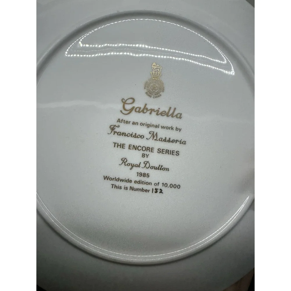 Royal Doulton Gabriella #152 Hand Signed Masseria Plate Photo COA Box